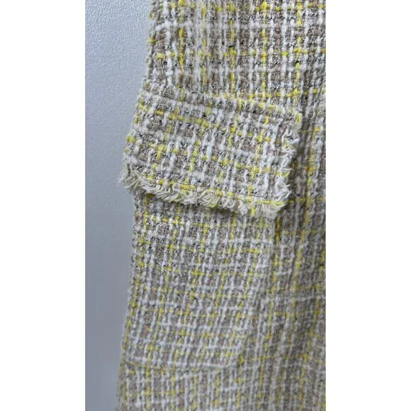 Zara Yellow and Beige Tweed Dress - Picture 4 of 16